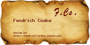 Fendrich Csaba névjegykártya